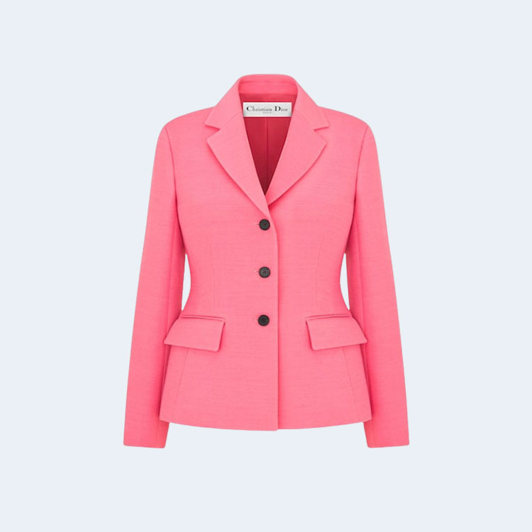 디올 울 실크 핑크 자켓