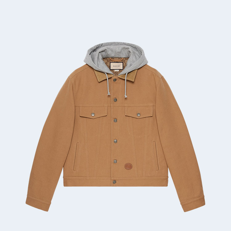 구찌 콘트라스트 후드 데님 자켓