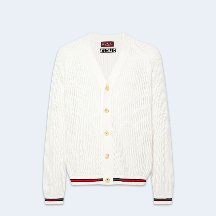 구찌 웹 아주르 코튼 니트 가디건