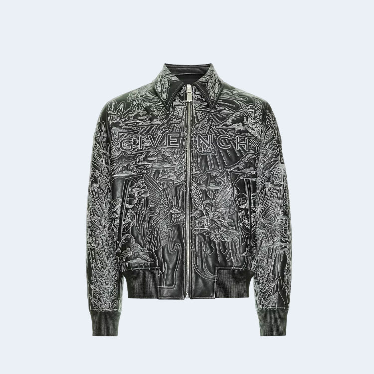 지방시 자수 스티치 레귤러핏 바시티 자켓