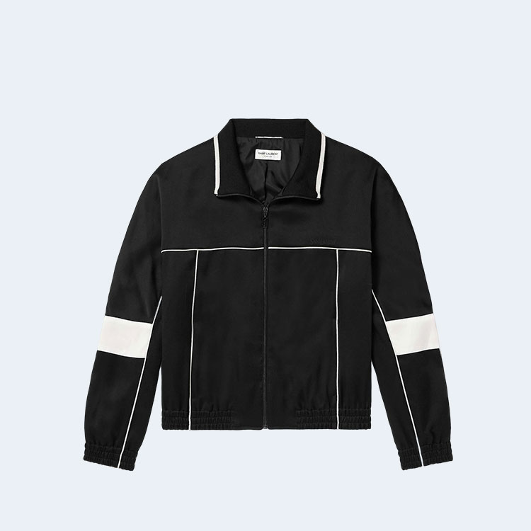 생로랑 테디 아플리케 새틴 자켓