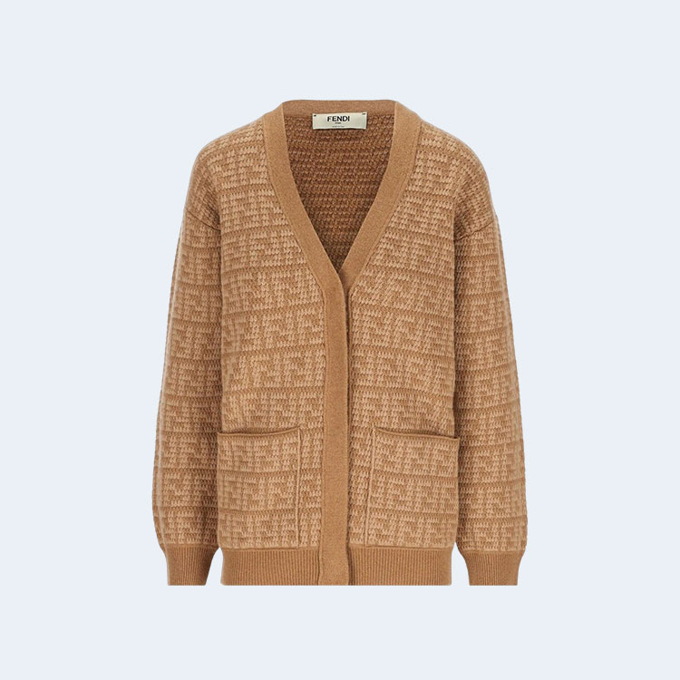 펜디 캐시미어 가디건 베이지