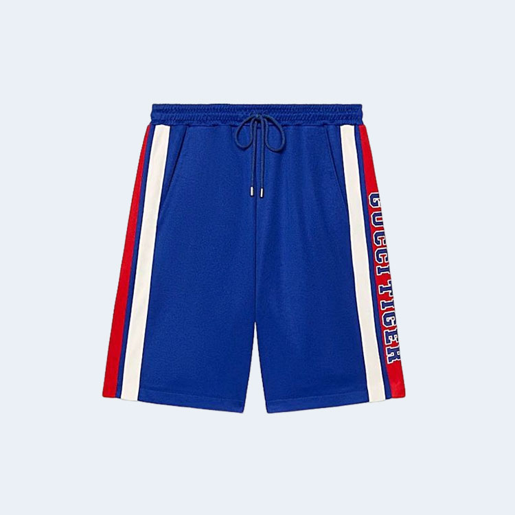 구찌 타이거 코튼 저지 쇼츠 블루