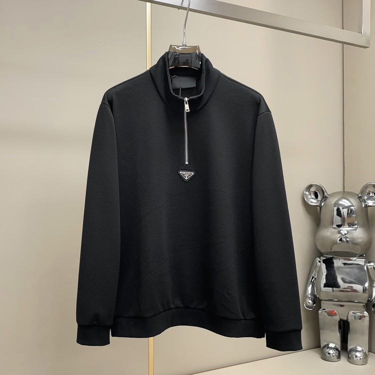 프라다 순면 집업 블랙