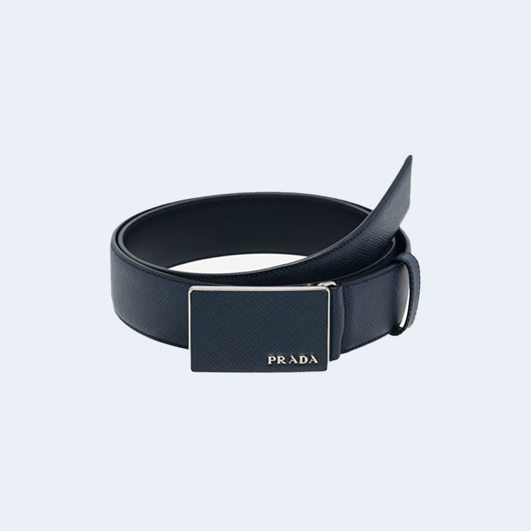 프라다 사피아노 레더 벨트 발틱 블루