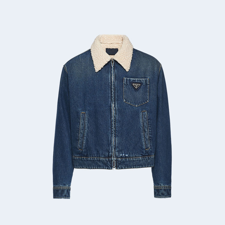 프라다 시어링 데님 자켓