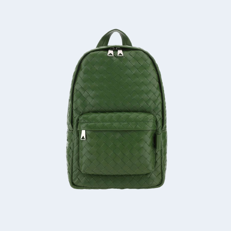 보테가 베네타 다크 그린 레더 백팩