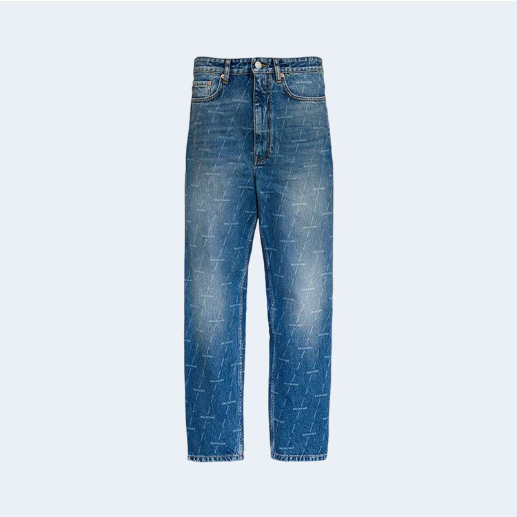 발렌시아가 올 오버 로고 스트레이트 진