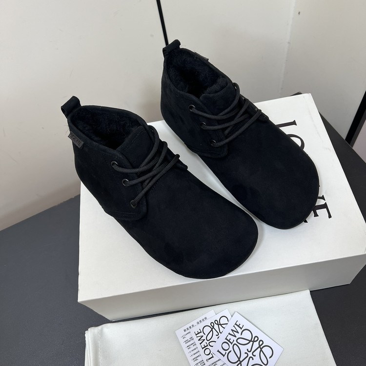 로에베 라고 레이스업 스웨이드 & 시어링