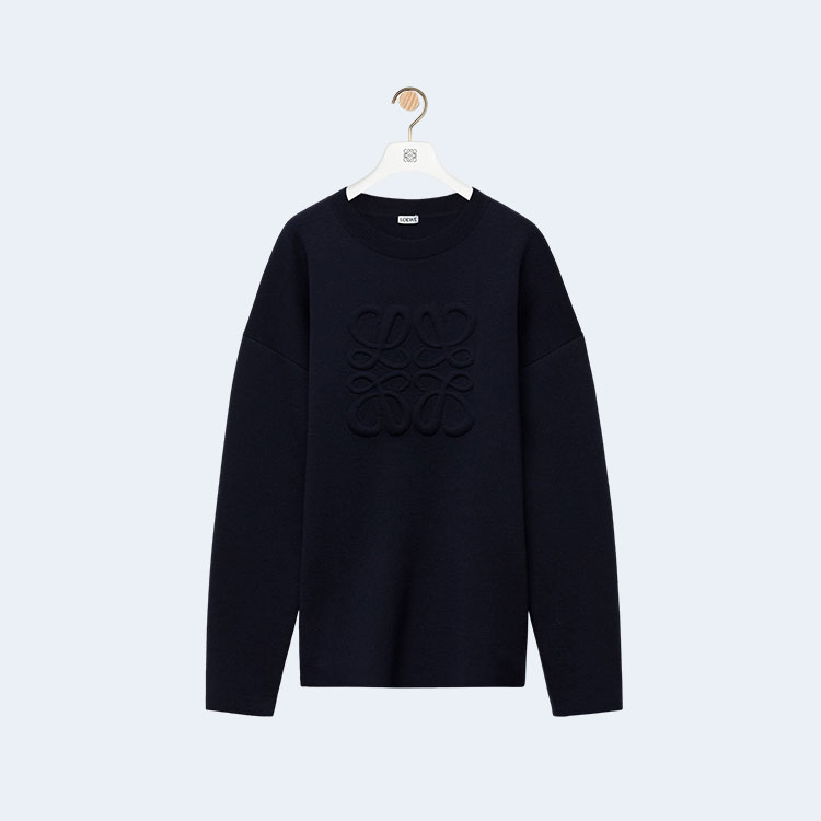 로에베 애너그램 울 블랜드 스웨터 네이비