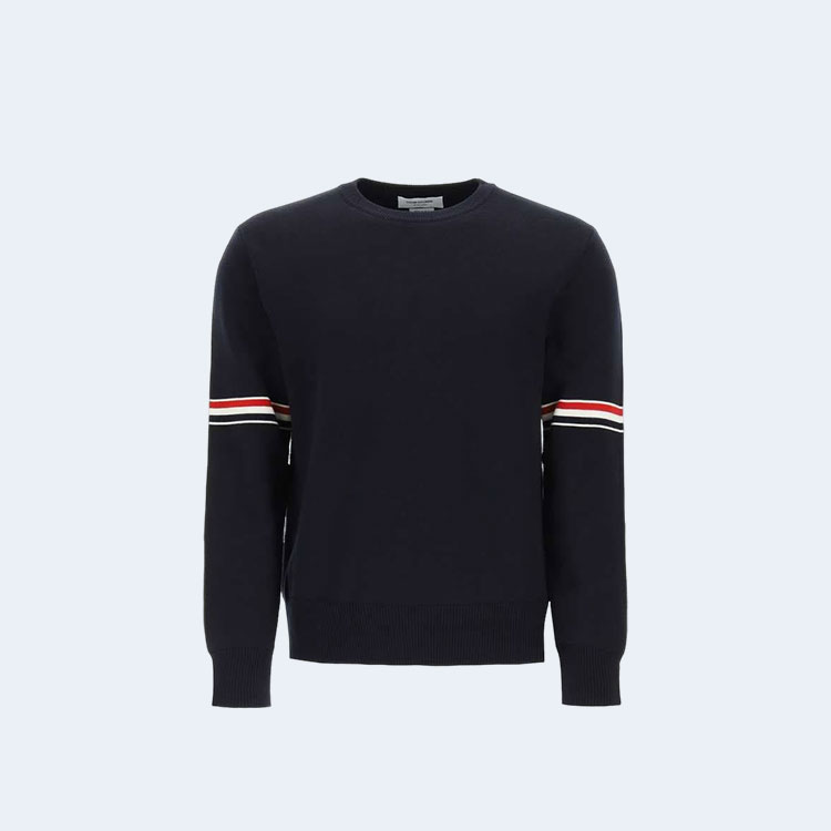 톰브라운 메리노 스트라이프 니트 네이비