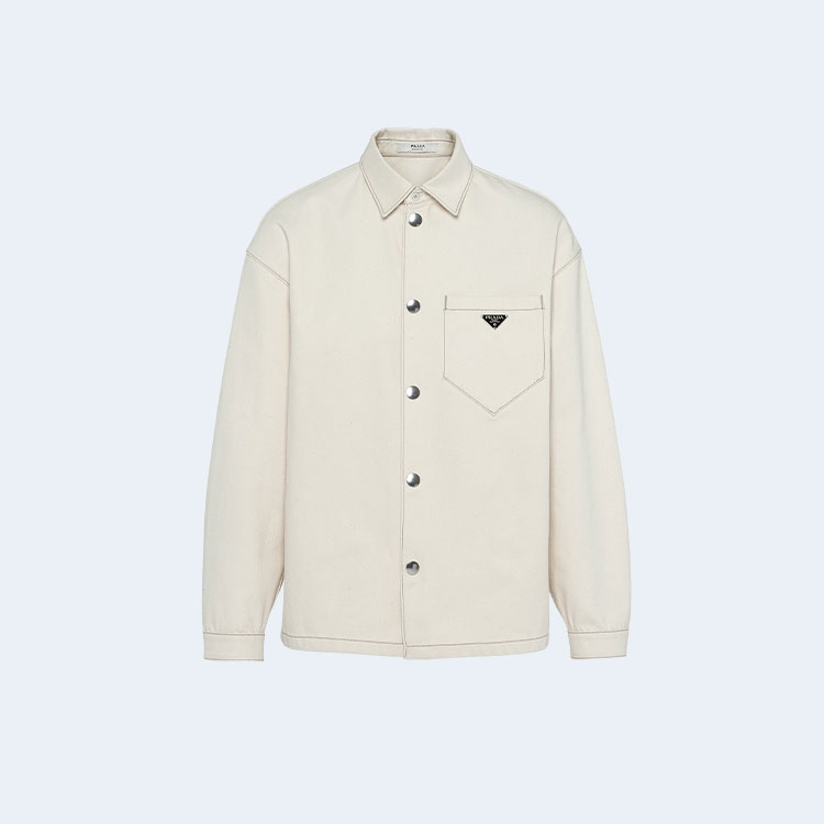 프라다 불 데님 셔츠 베이지