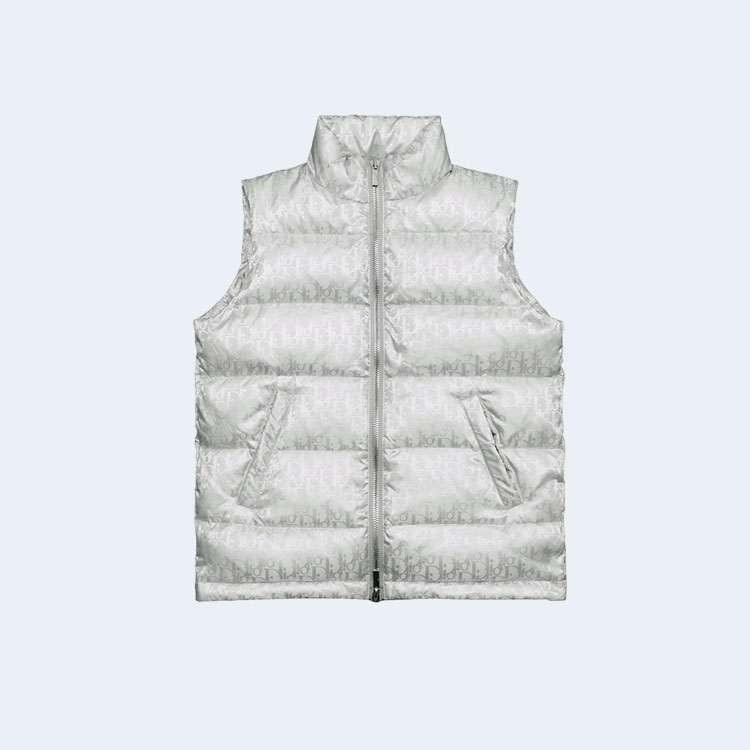 디올 오블리크 다운 패딩 베스트 화이트