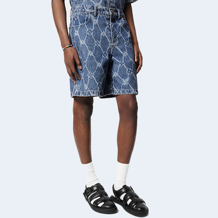 루이비통 모노그램 프린트 데님 쇼츠 1AFQFG