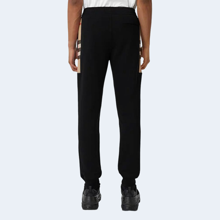 버버리 체크 트리밍 코튼 조깅 팬츠