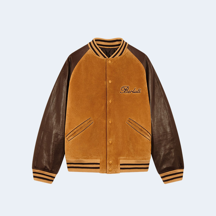 벨루티 스웨이드 레더 바시티 자켓