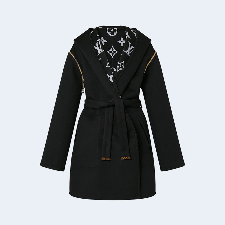 루이비통 리버시블 후드 랩 코트 1AC2DB