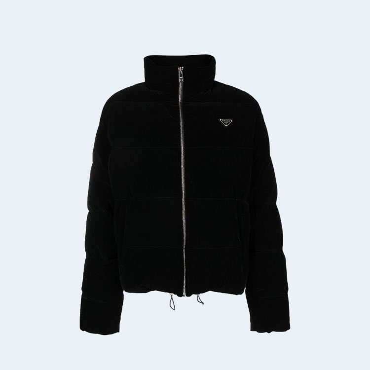 프라다 삼각로고 벨벳 패딩 자켓