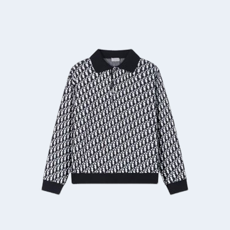 디올 오블리크 자카드 폴로 셔츠