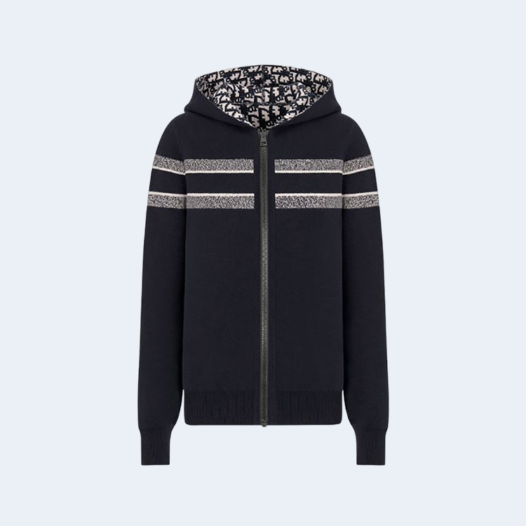 디올 테크니컬 캐시미어 리버시블 후드 집업