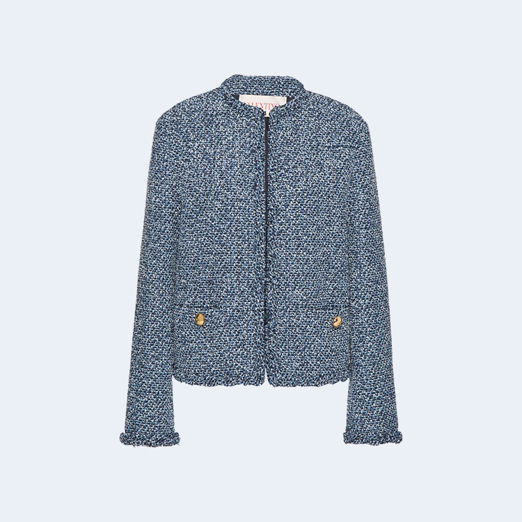 발렌티노 라운드넥 트위드자켓