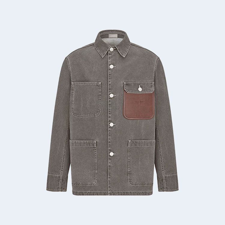 디올 앤드 스톤 아일랜드 블랙 코튼 캔버스 재킷