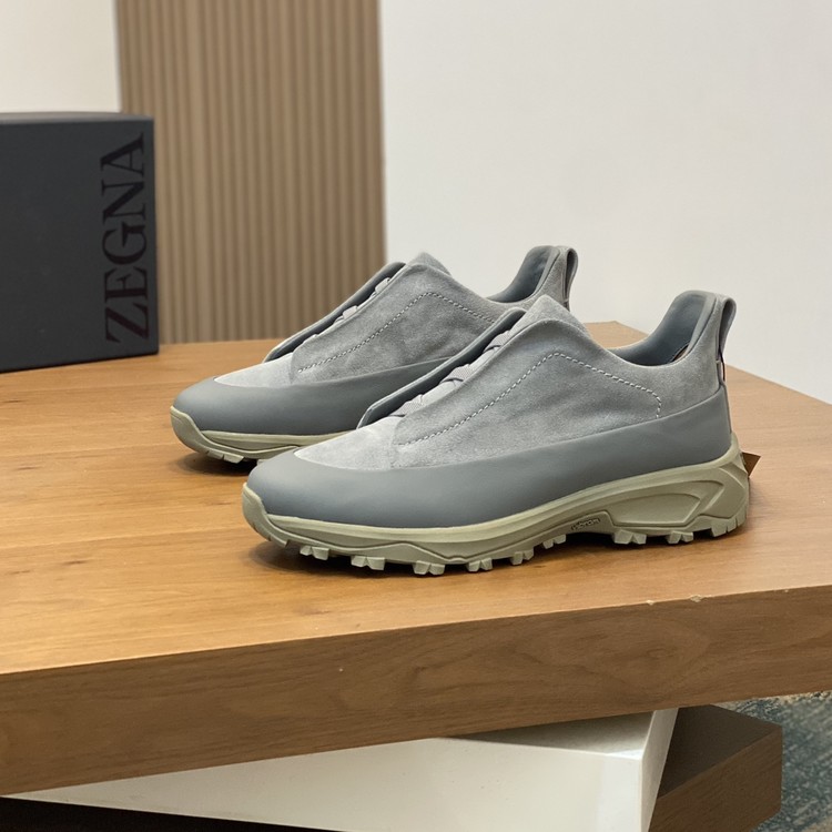 제냐 스웨이드 트리플 스티치 몬테 스니커즈