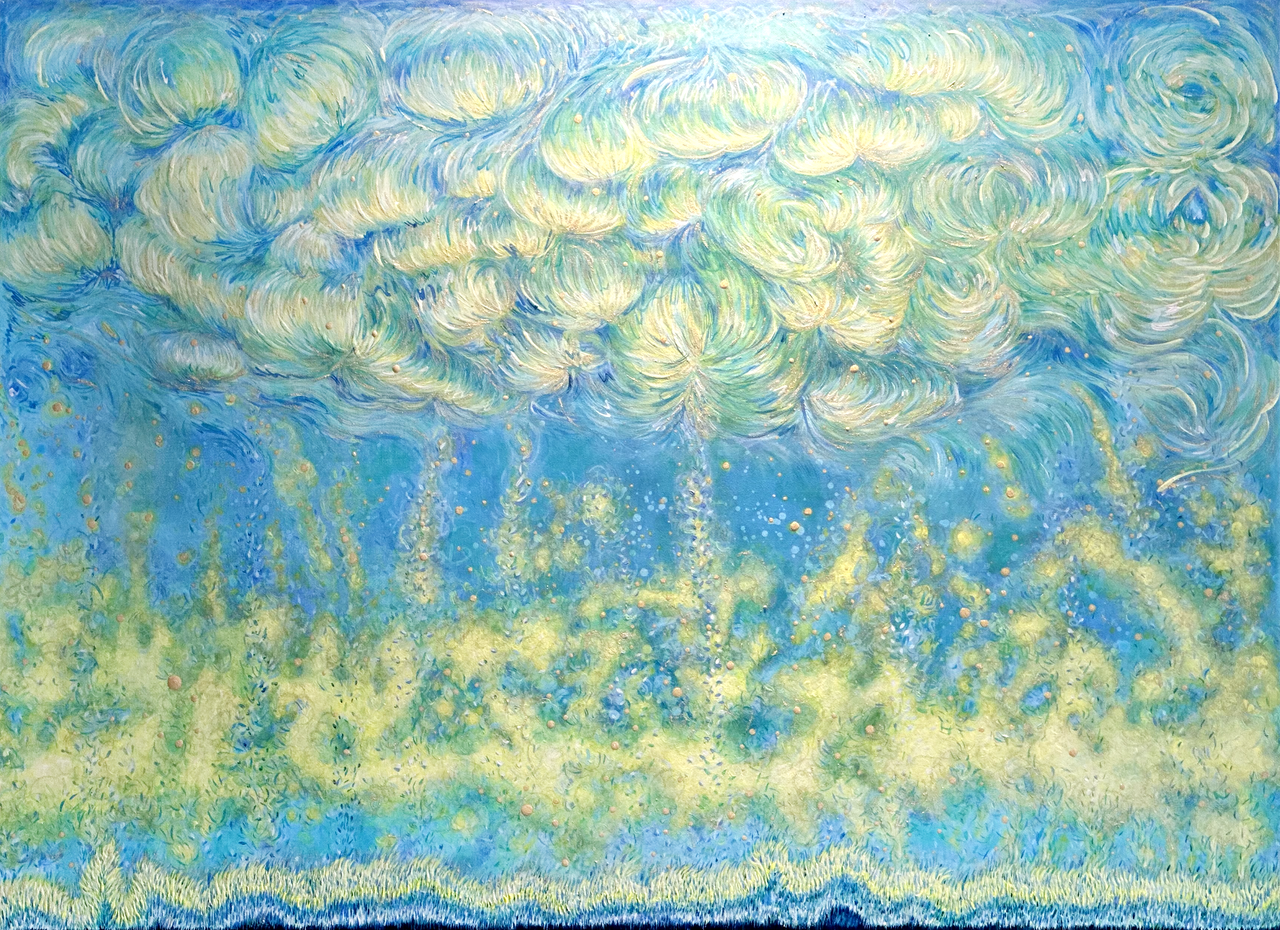 김지혜, 오병이어의 기적, 그 찬란한 순간 vol1, 72.7cm 53cm, 캔버스 위 아크릴릭, 분채, 2024
