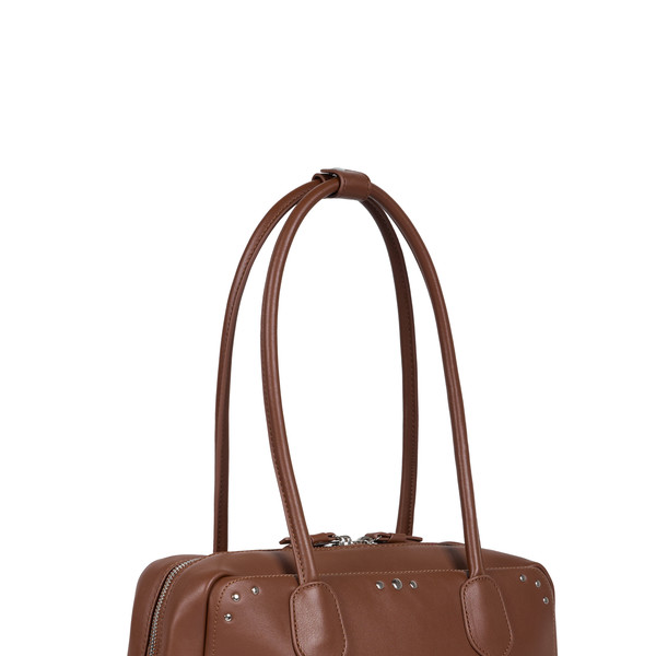 トートバッグ ROCKCAKE Square Leather Stud Middle Bag Brown RC24BG00600 Square Leather Stud Middle Bag - Brown : 락케이크 Rock Cake