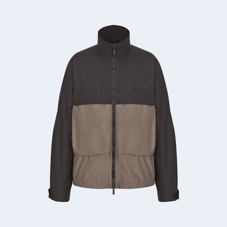 디올 블랙 브라운 테크니컬 실크 블루종 재킷