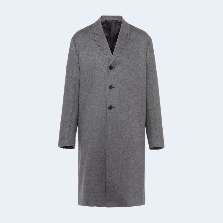 프라다 싱글 브리스티드 캐시미어 코트