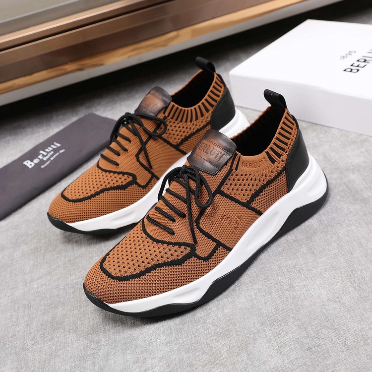 벨루티 쉐도우 니트 레더 브라운