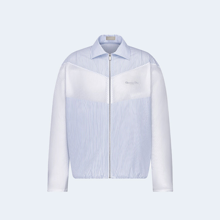 디올 꾸뛰르 화이트 스트라이프 집업 셔츠