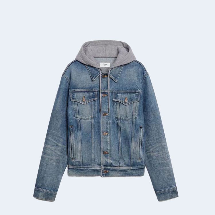 셀린느 유니언 워시 데님 트러커 자켓 화이트