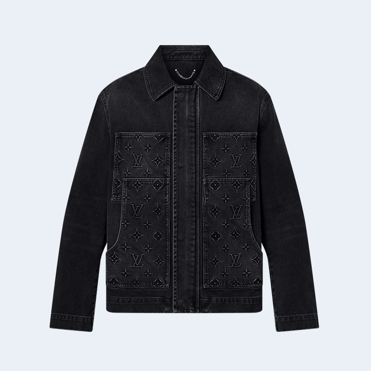 루이비통 쇼트 슬리브드 데님 워크웨어 셔츠 1AFVA4