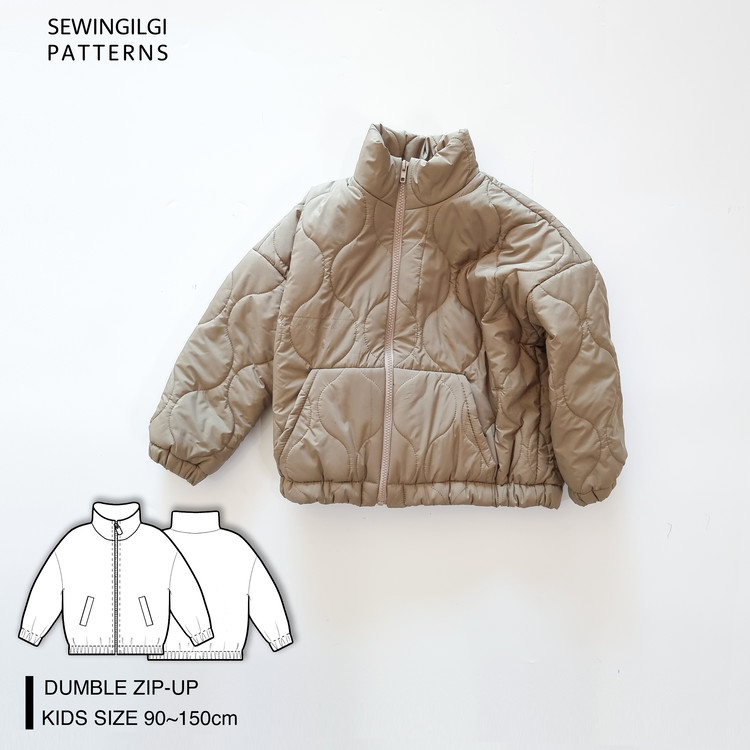 SET of Dumble Stand Collar Zip-up for kids & adult Pattern : SEWINGILGI ...