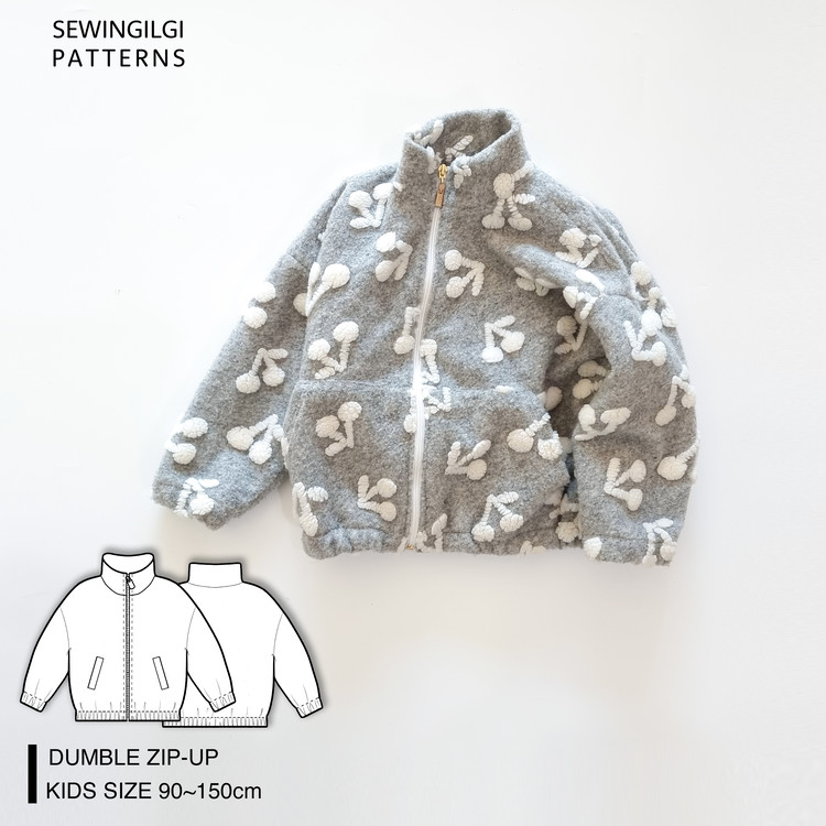 SET of Dumble Stand Collar Zip-up for kids & adult Pattern : SEWINGILGI ...