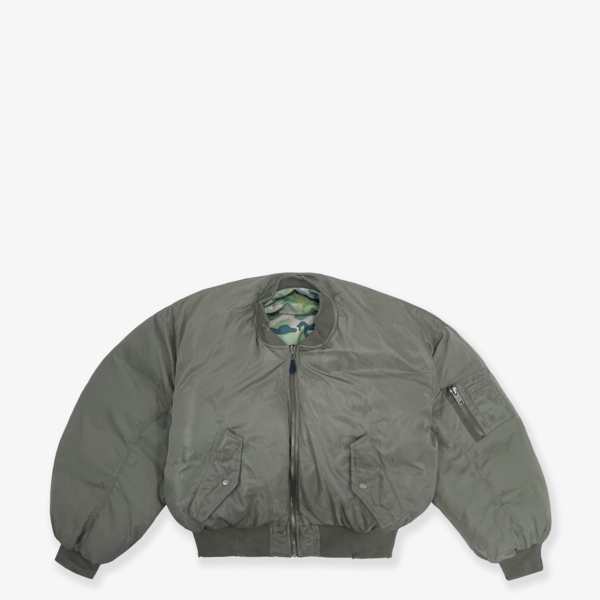 REVERSIBLE PUFFER BOMBER JACKET - KHAKI : PROJECT G/R