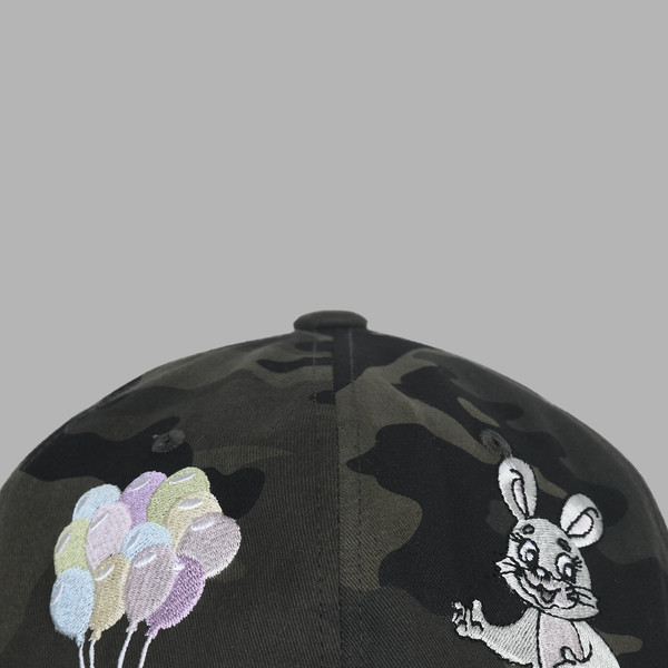 キャップ [THEMUSEUMVISITOR] RABBIT EMBROIDERY CAP RABBIT EMBROIDERY CAP (CAMO) : THE MUSEUM VISITOR