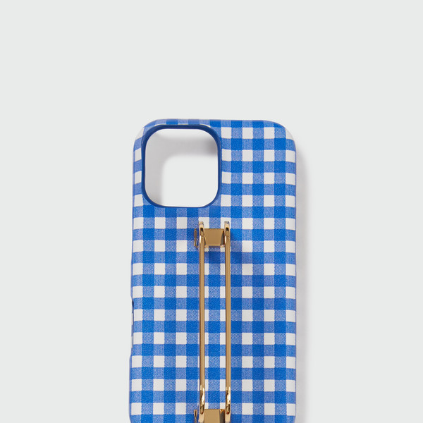 25SS^EENK★Phone Case Liney Yellow Check★新商品 EENK】Phone Case with Leather Strap Yellow Check