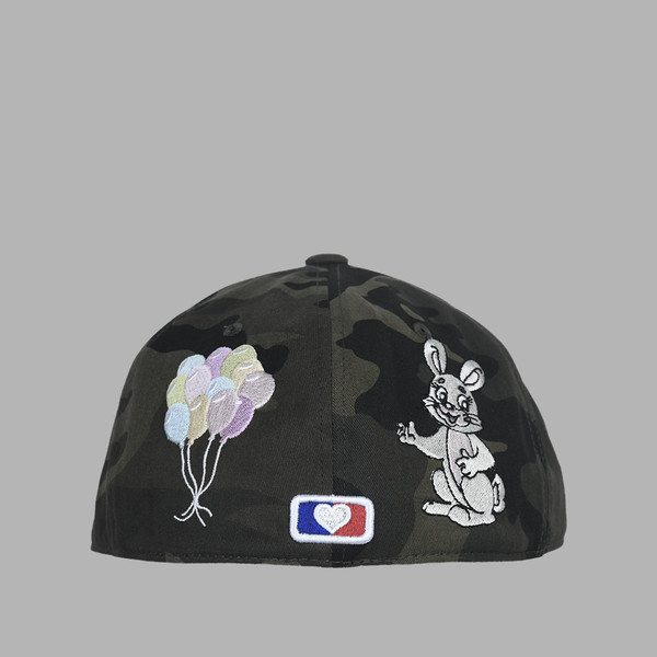 【THE MUSEUM VISITOR】 RABBIT EMBROIDERY CAP (CAMO) RABBIT EMBROIDERY CAP (CAMO) : THE MUSEUM VISITOR