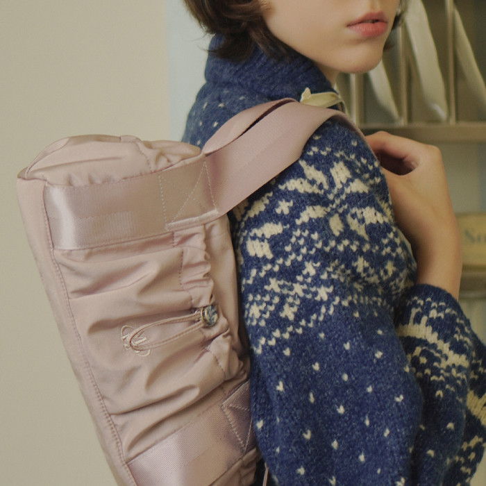 파우치세트] mini ver. glossy tote cross bag _ Black