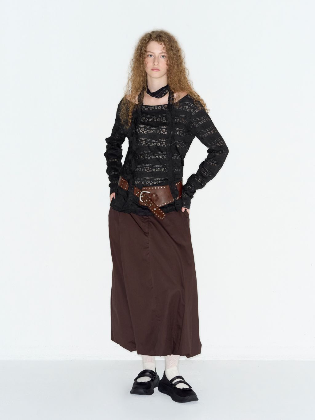 【ROCKCAKE】Pattern Punching Long sleeve Top★韓国人気★ MUSINSA | ROCKCAKE Pattern Punching Long sleeve - Black