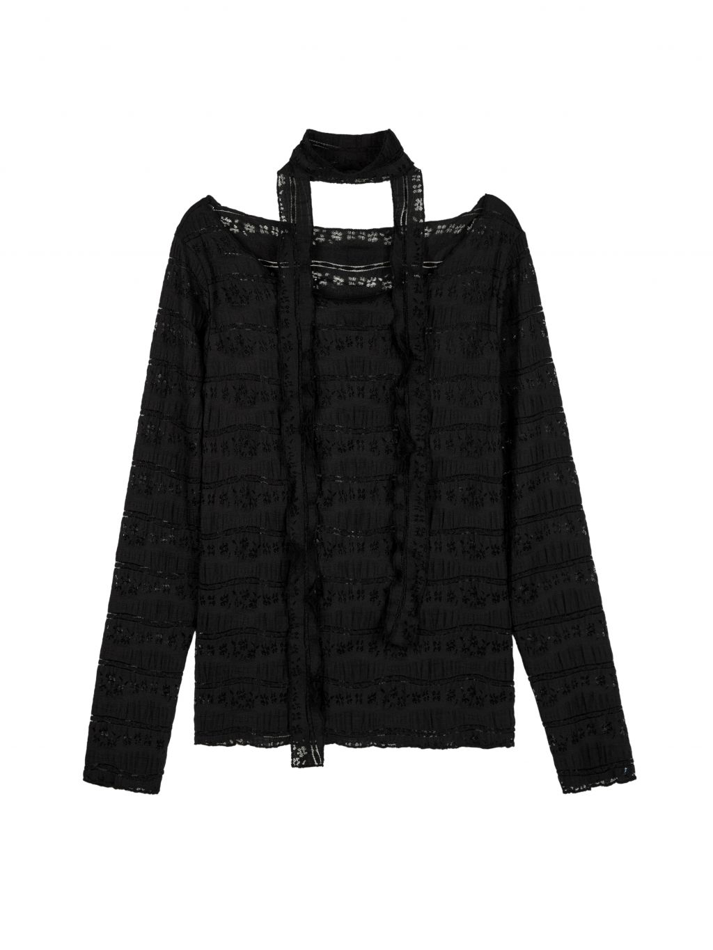 Pattern Punching Long sleeve - Black : 락케이크 Rock Cake