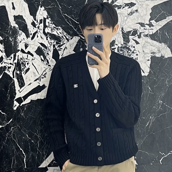 CELINE 셀린느 트리옹프 케이블 니트 캐시미어 가디건
