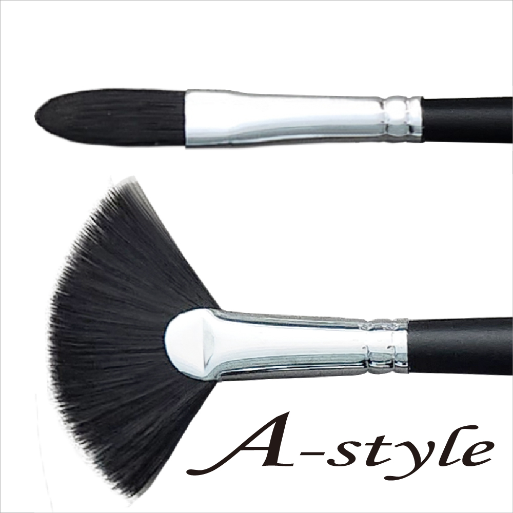 <font size="5">High Spring Synthetic (고탄력 인조모)<br>Long Filbert & FAN<br>Wooden Long Handle < 24cm</font>