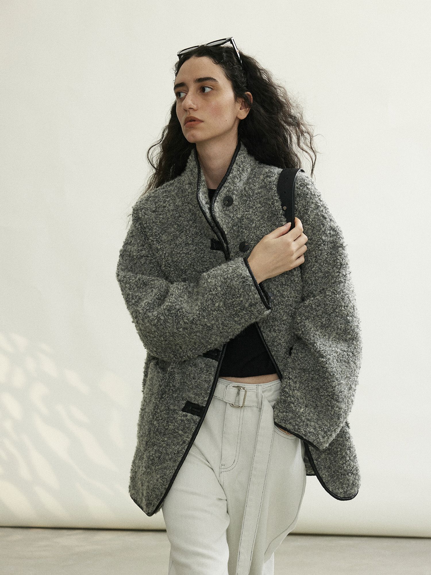 Sedona Boucle Wool Coat Light Grey Melange