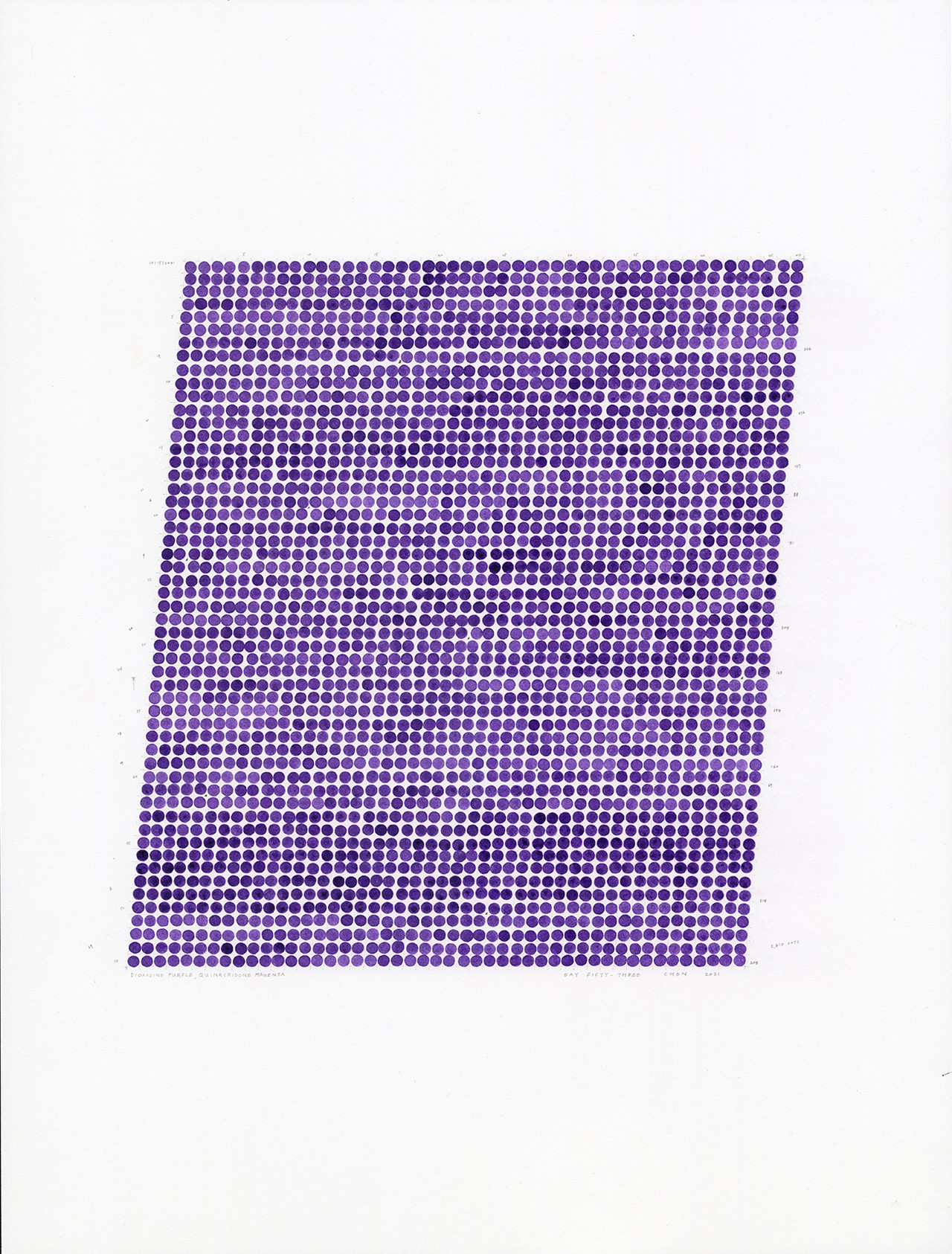 Day 53, Acrylic on Paper, 46cm x 61cm, 2021