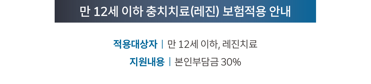 충치치료 보험 적용 만 12세이하