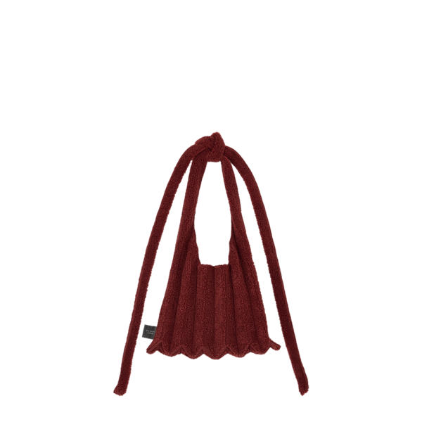 POODLE SHOULDER BAG BURGUNDY : PLEATSMAMA: Sustainable Knit
